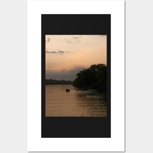 Sunset on the Amazon river Posters and Art